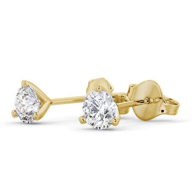 Certified 1 CT Round Cut EF VS/SI Lab Grown Diamond Stud Women's Beautiful Earrings 925 Sterling Silver With Vermeil Gold